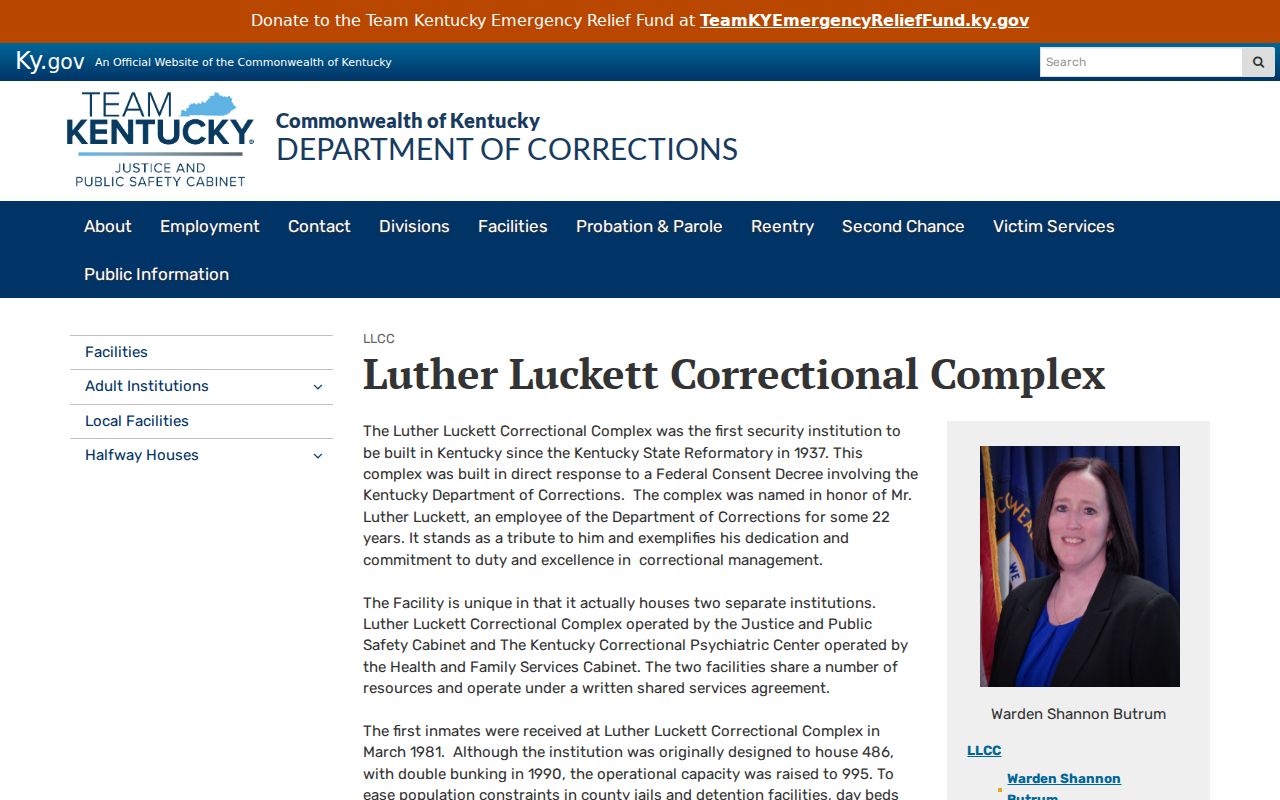 Oldham County criminal court records and Luther Luckett facility