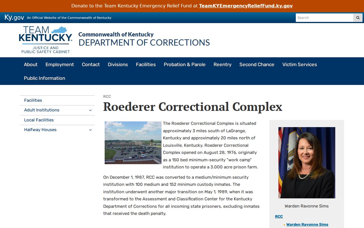 Oldham County criminal court records and Roederer facility profile
