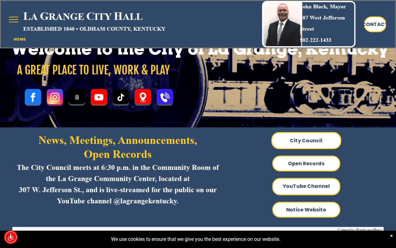 La Grange city offices for Oldham County criminal record routing